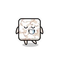 ceramic tile cartoon illustration with a shy expression