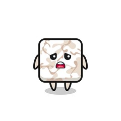 disappointed expression of the ceramic tile cartoon