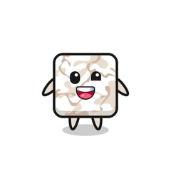 illustration of an ceramic tile character with awkward poses