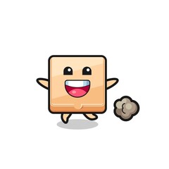 the happy pizza box cartoon with running pose