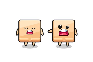 illustration of the argue between two cute pizza box characters