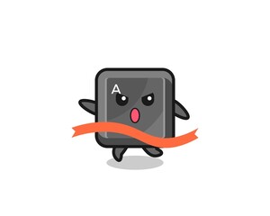 cute keyboard button illustration is reaching the finish