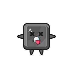 character of the cute keyboard button with dead pose