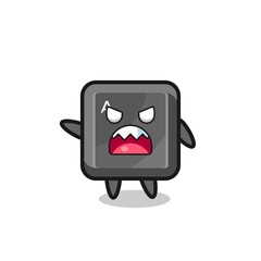 cute keyboard button cartoon in a very angry pose