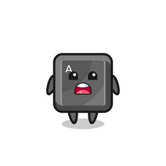 keyboard button illustration with apologizing expression, saying I am sorry