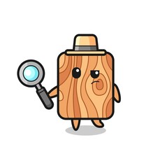 plank wood detective character is analyzing a case