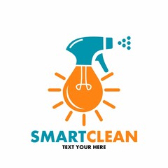 Smart clean vector logo template. This design use lamp symbol. Suitable for environment in house