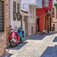Streets of the Antalya old town in Turkey