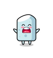 Obraz premium cute chalk mascot with a yawn expression