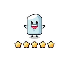 the illustration of customer best rating, chalk cute character with 5 stars