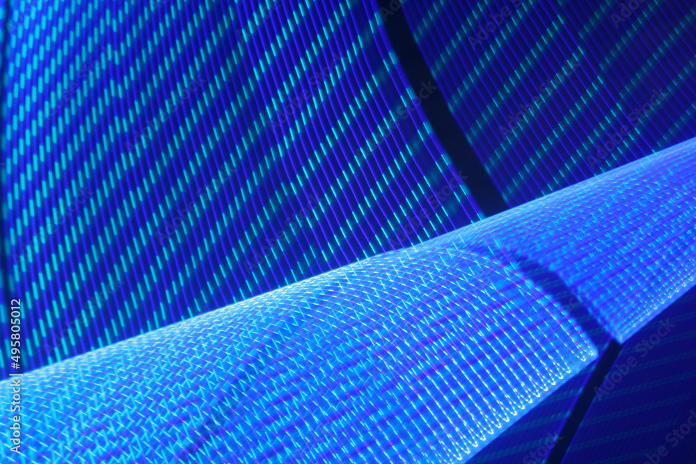 Poster blue digital tech background design with abstract illuminated dots
