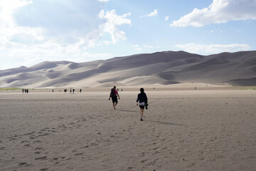 Fototapeta na wymiar Walking into Sand Dunes