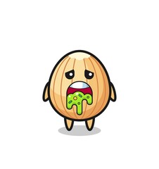 Obraz premium the cute almond character with puke