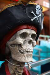 Spooky Mysterious Caribbean Head Sea Pirate Captain - 495806631