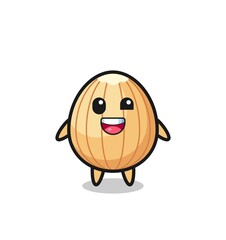 illustration of an almond character with awkward poses