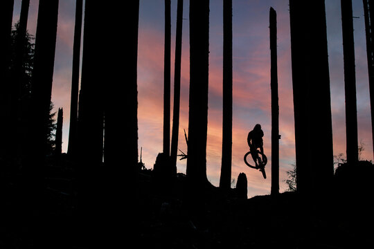 Sunset Mountain Biking Pacific Northwest Washington