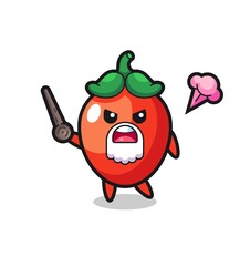 cute chili pepper grandpa is getting angry