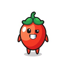 cute chili pepper mascot with an optimistic face