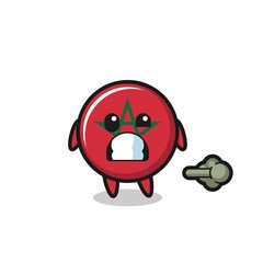 the illustration of the morocco flag cartoon doing fart
