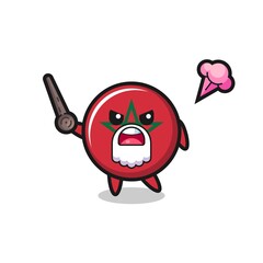 cute morocco flag grandpa is getting angry