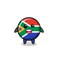 illustration of an south africa flag character with awkward poses