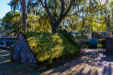 Historic Cemetery at The Parish Church of St Helena,  Beaufort, South Carolina, USA