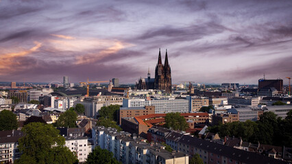 Fototapeta na wymiar Over the rooftops of Cologne Germany - travel photography