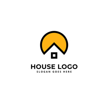 Creative home logo design. Sunset, sunrise resort logo template 