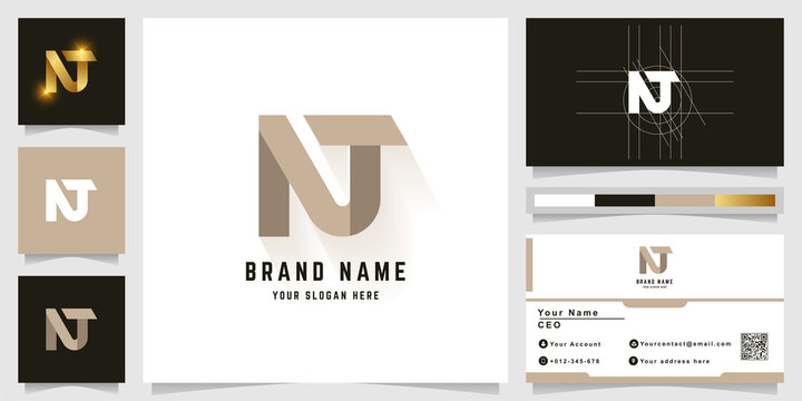 Letter NT or NJ monogram logo