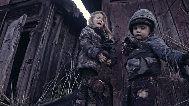 Children without a home, apocalypse, war