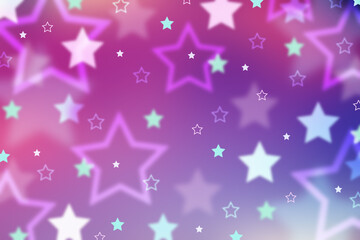 Neon Stars. Illustration with fantastic starry sky. - 495815850