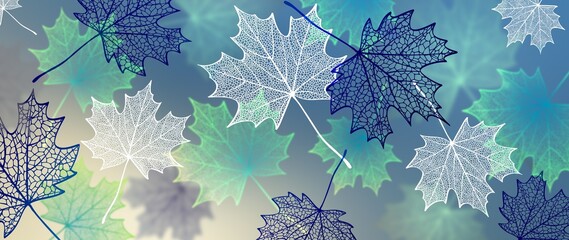 Fall maple leaves illustration.  - 495815851