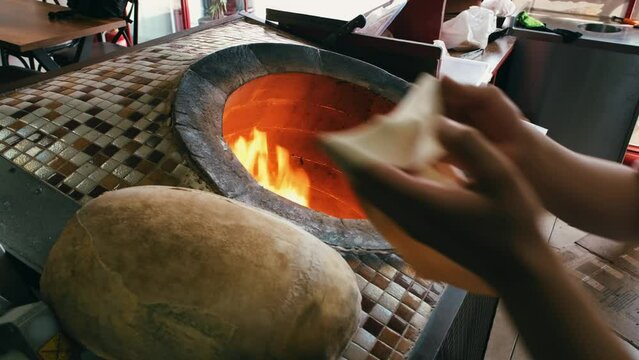 Pita Bread, Arabian Bread, Syrian Bread, Arab Khubz, Indian Flat Bread in Tandoor