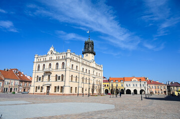 Fototapeta na wymiar Jarosław, Poland, city centre. Town Hall on Market square. 