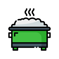 dumpster filled line style icon. vector illustration for graphic design, website, app