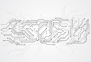 Abstract digital background with technology circuit board texture. Electronic motherboard illustration. Communication and engineering concept. Vector illustration