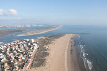 Punta Umbría mit Playa de Punta Umbría Huelva Spanien.