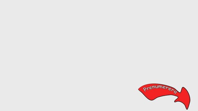 Prenumerera. Animated video clip with a red arrow and the inscription Subscribe in Swedish on a transparent background. Alpha channel, online promotion template