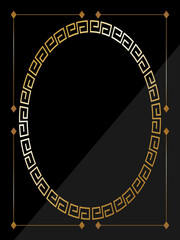 高級感のある雷紋の背景　縦位置　ブラック＆ゴールド