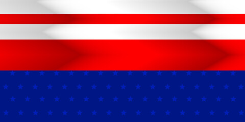 Red, white and blue background with star