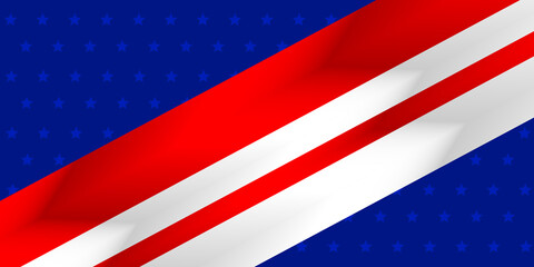 Red, white and blue background with star