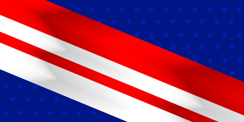 Red, white and blue background with star