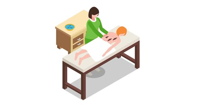 Young woman having hirudotheraphy in spa salon