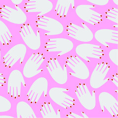 Seamless hand pattern wallpaper, vector illustration. 