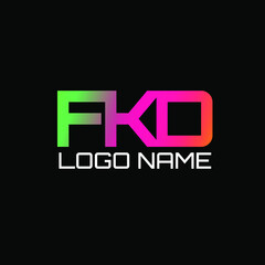 Initial Letter FKD gradient Logo template