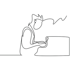 a musician plays the piano drawing concept