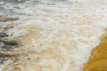Fototapeta na wymiar Water flow, flood, Rainy season, fall.