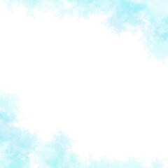 水彩テクスチャの背景素材　ブルー　夏イメージ　正方形