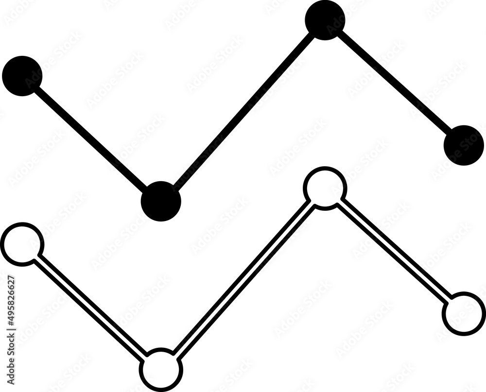 Poster analytics line chart diagram icon on white background..eps
