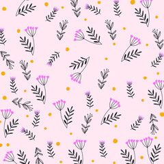 Elegant seamless pattern with abstract flowers, design element. Floral pattern.